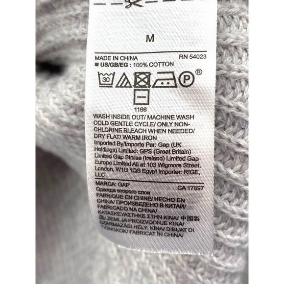 Gap Womens Med Gray Knit Sweater V Neck Pull Over Capsule Lagenlook Cottagecore - Picture 4 of 5